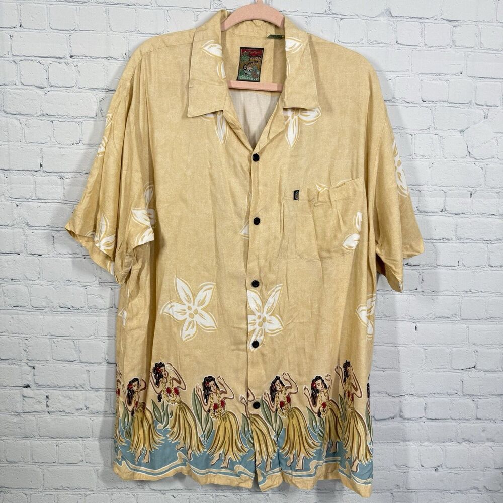 Pinneaple Connection Hawaiian Shirt Men Large Floral Multicolor Resort Beach